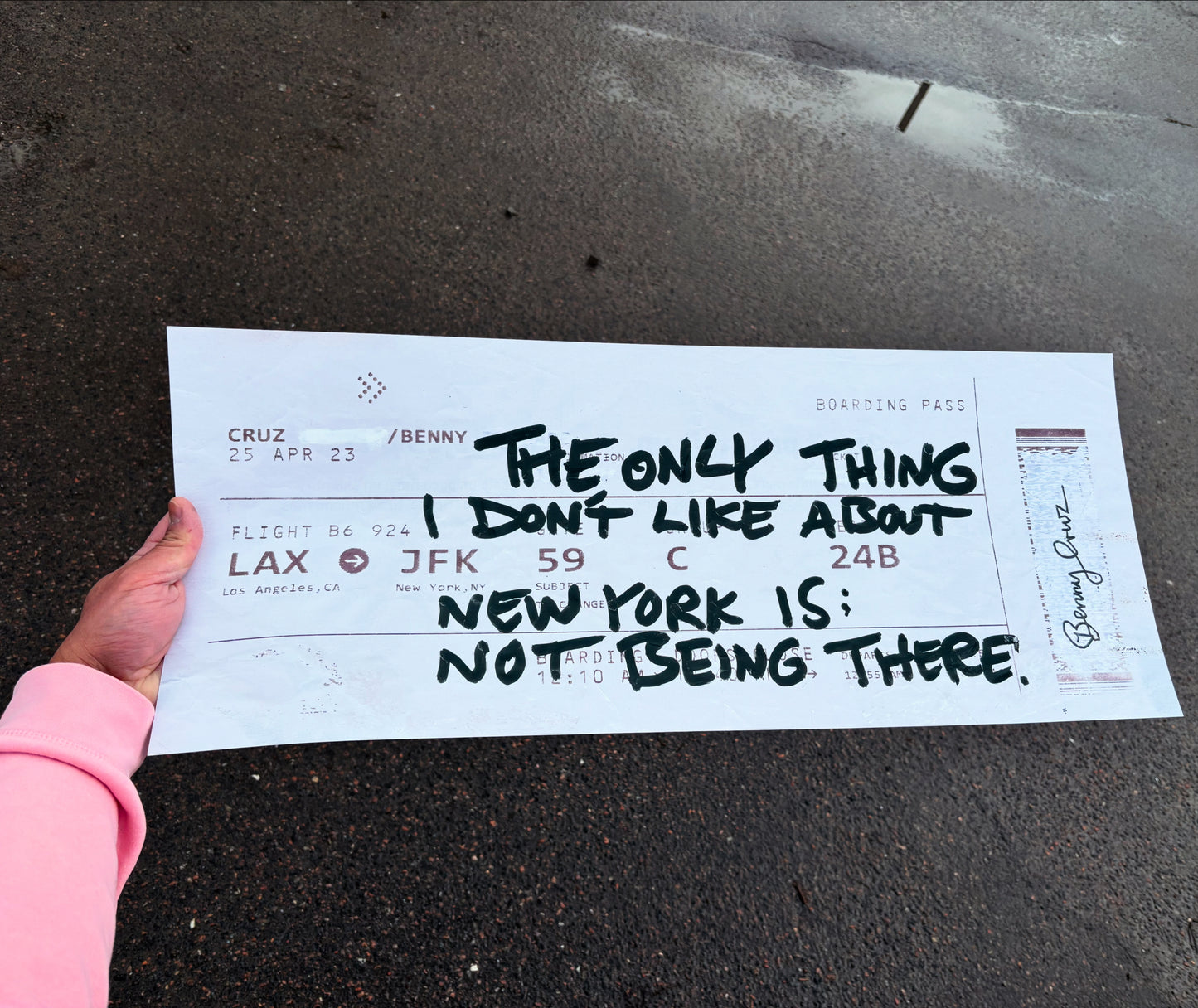 Ticket: Only thing I don't like about New York