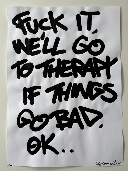 Sheet of paper with black text on a plain background